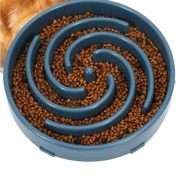 Interactive Blue Cat Slow Feeder Bowl - Picture 1 of 2